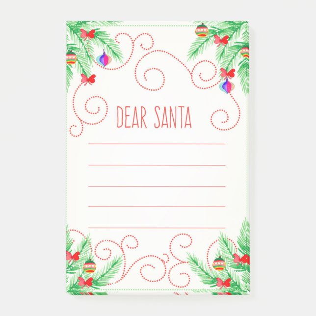 Notas Post-it® Querido Santa (Anverso)