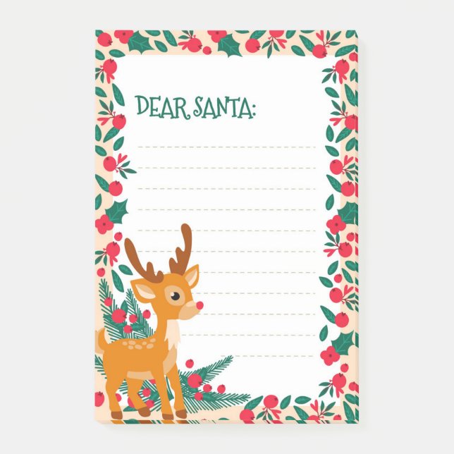 Notas Post-it® Querido Santa (Anverso)