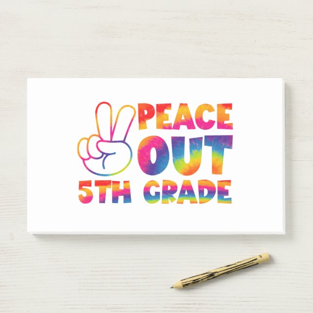 Notas Post-it® Quinto Grado de tinte de amarre del día pasado 5º  (En escritorio)