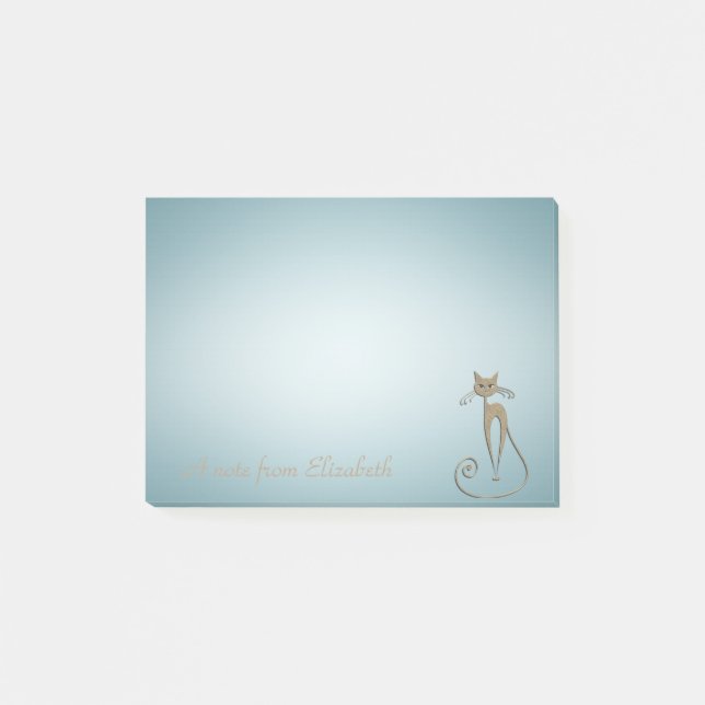 Notas Post-it® Quirky Whimsical Cat - Personalizado (Anverso)