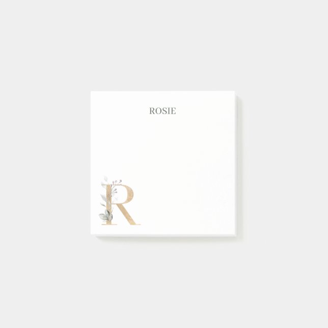 Notas Post-it® R Monogram Floral Post-it Notes (Anverso)