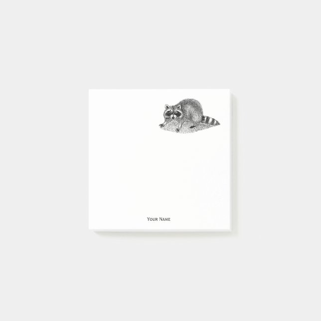 Notas Post-it® Raccoon máscaras de vintage (Anverso)