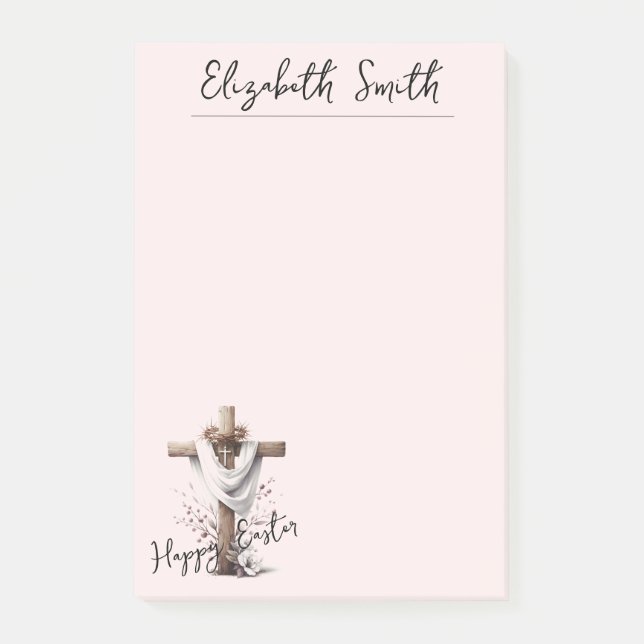 Notas Post-it® Radiant Easter Cross with Floral Accents (Anverso)