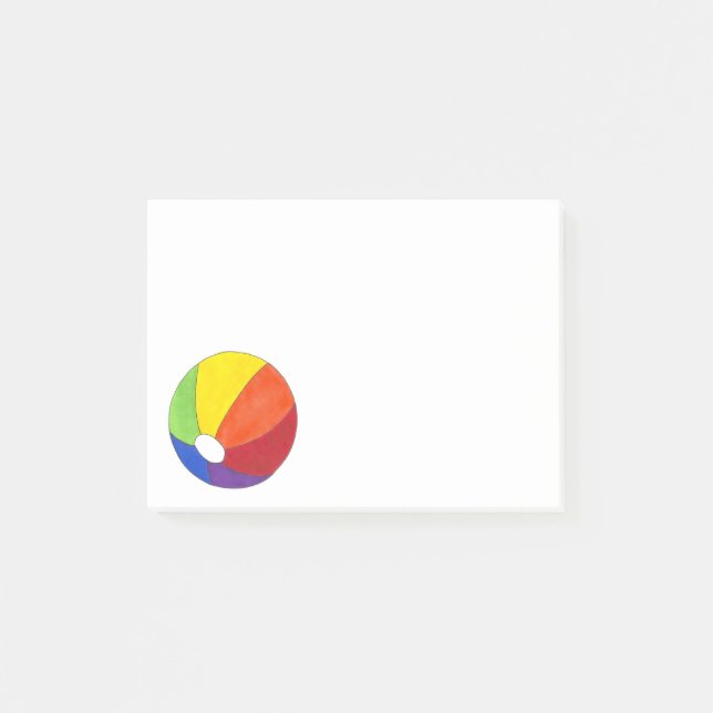Notas Post-it® Rainbow Beach Ball Beachball Seachball Summer Fun (Anverso)