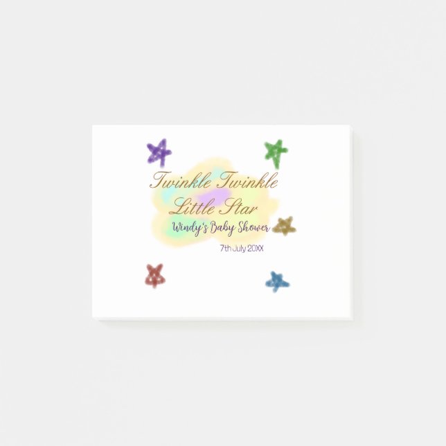 Notas Post-it® Rainbow clouds twinkle Twinkle Little Star baby (Anverso)