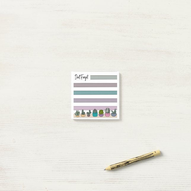 Notas Post-it® Rainbow Lined Potted Succulents & Cacti -  (Escritorio)