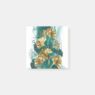 Notas Post-it® Rama con hojas doradas Ginko Biloba