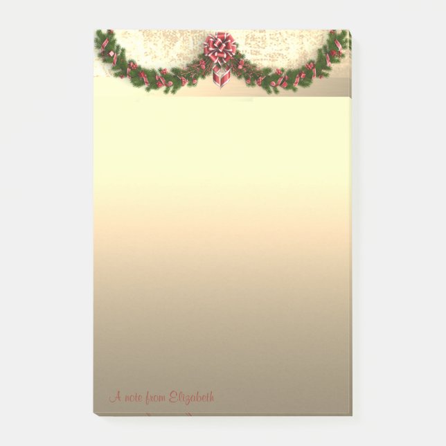 Notas Post-it® Rama de árbol de Navidad elegante - Personalizada (Anverso)