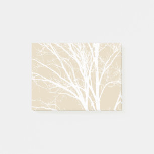 Notas Post-it® Ramas de árbol blanco castaño y crema rústica