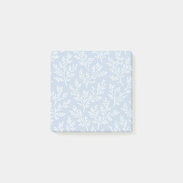 Notas Post-it® Ramas de bosque neutrales - azul polvoriento (Anverso)