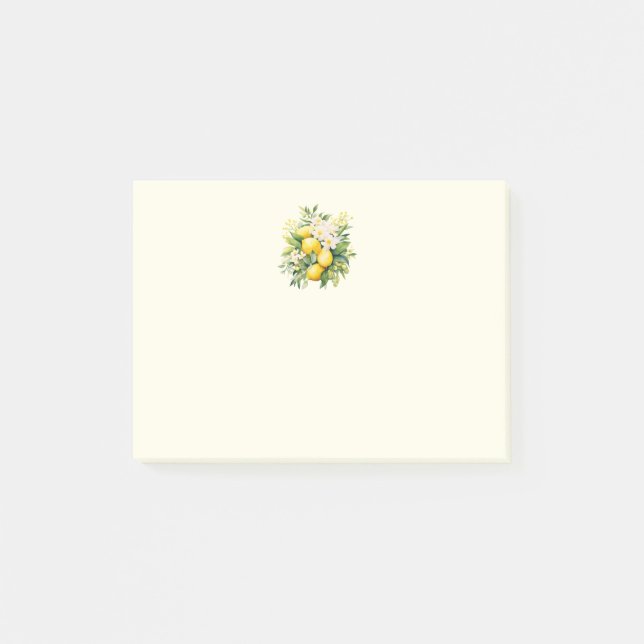 Notas Post-it® Ramillete de limón con flores blancas (Anverso)