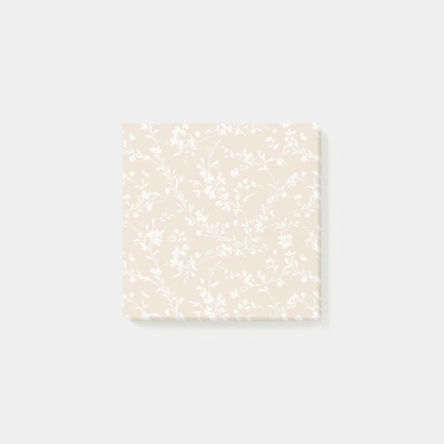 Notas Post-it® Ramilletes de primavera neutros - Lino suave (Anverso)