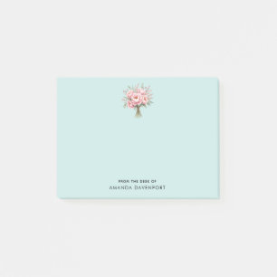 Notas Post-it® Ramo de flores de peonía rosa bonita