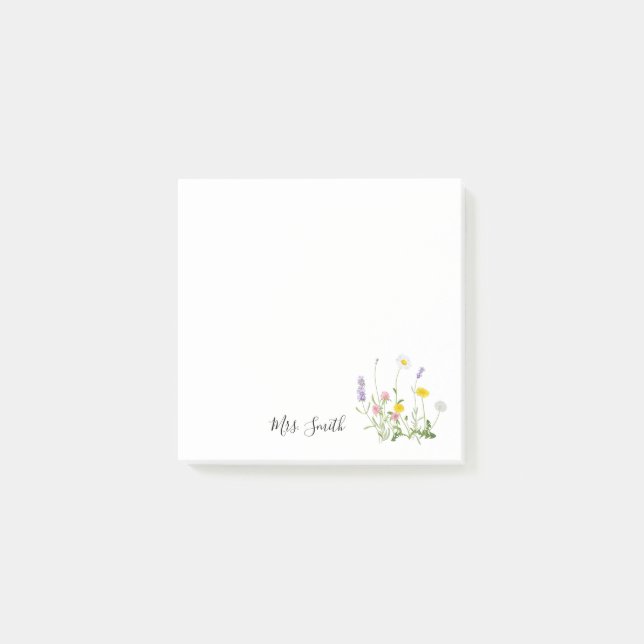 Notas Post-it® Ramo de flores silvestres monograma maestro (Anverso)