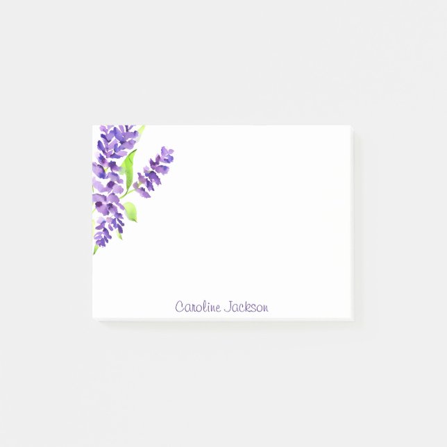 Notas Post-it® Ramo de lila personalizado (Anverso)