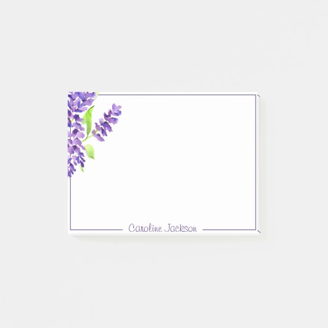 Notas Post-it® Ramo de lila personalizado (Anverso)