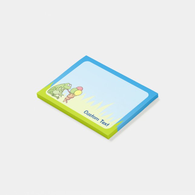 Notas Post-it® Rana con icecream (En perspectiva)