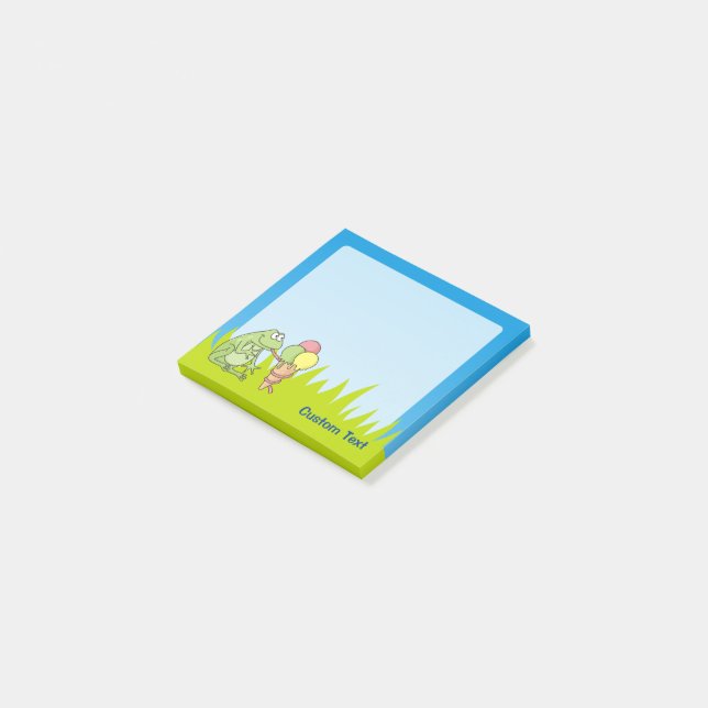 Notas Post-it® Rana con icecream (En perspectiva)