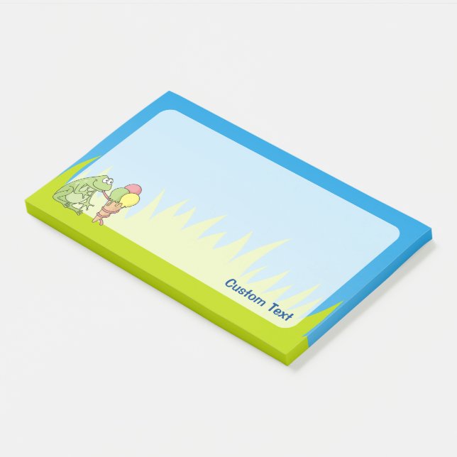 Notas Post-it® Rana con icecream (En perspectiva)