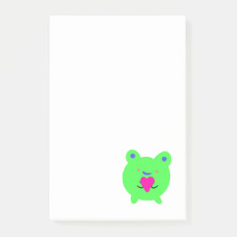 Notas Post-it® Rana dulce con corazón
