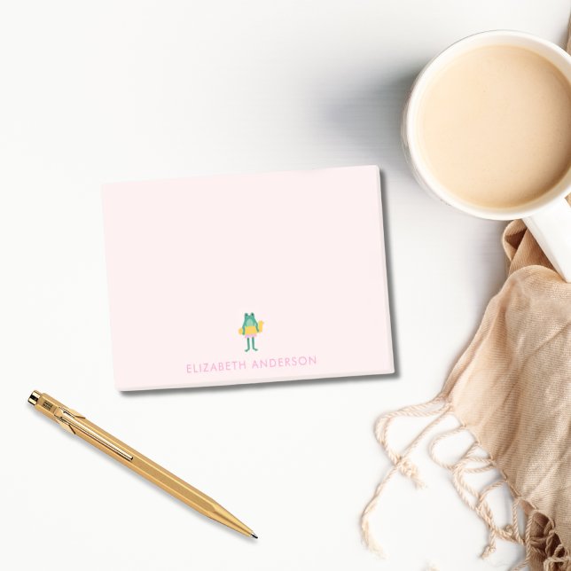Notas Post-it® Rana tropical Rubor rosa personalizada (Tropical Frog Blush Pink Personalized Post-it Notes)