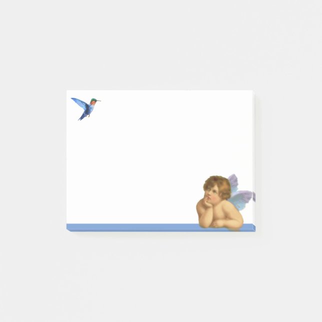 Notas Post-it® Raphael Cherub y Blue Hummingbird (Anverso)