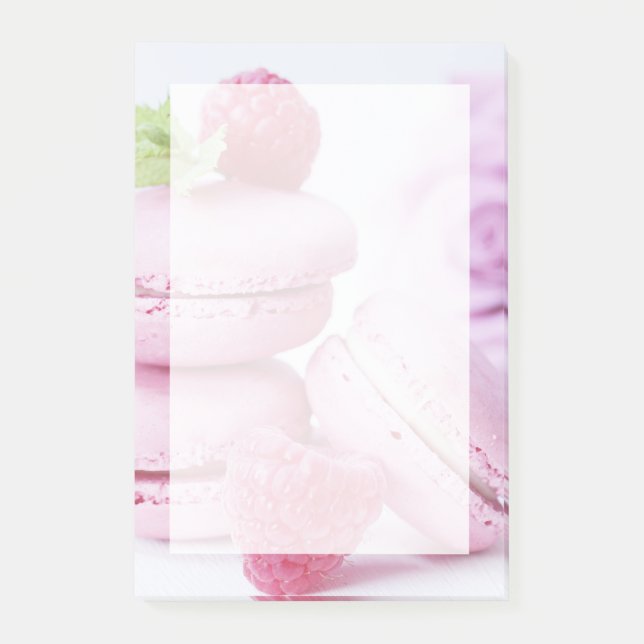 Notas Post-it® Raspberry rosa Macarons Foto pastelería francesa (Anverso)