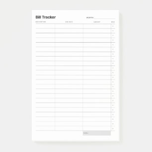 Notas Post-it® Rastreador de gastos simple mínimo