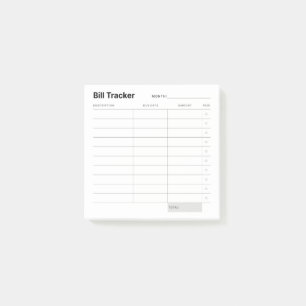 Notas Post-it® Rastreador de gastos simple mínimo