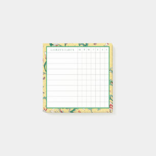 Notas Post-it® Rastreador de hábitos de la Chinoiserie clásica am