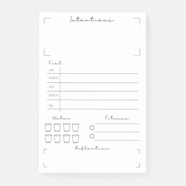 Notas Post-it® Rastreador de salud y aptitud física (Anverso)