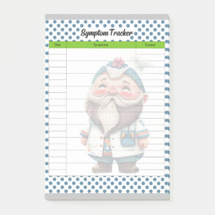 Notas Post-it® Rastreador de síntomas con tema Gnome Médica