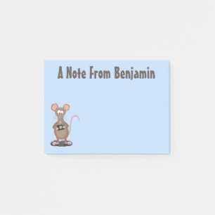 Notas Post-it® Rata divertida con ilustracion de personalizado de