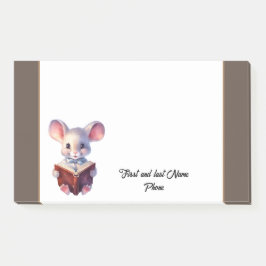 Notas Post-it® Ratón lindo con libro