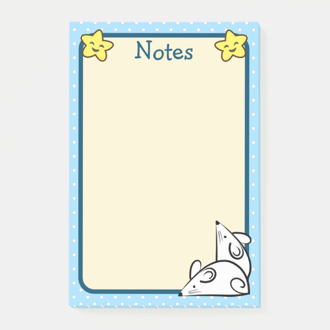 Notas Post-it® Ratones blancos (Anverso)