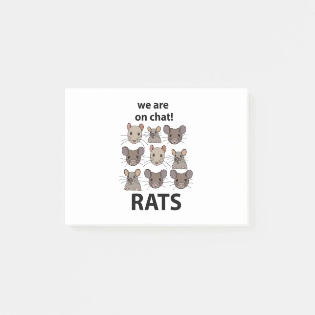 Notas Post-it® Rats Animal Estamos En Chat Rats Gratis (Anverso)