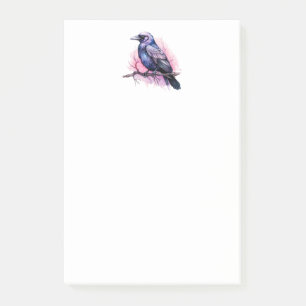 Notas Post-it® Raven negro en un Ilustracion de sucursal