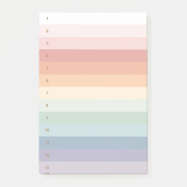 Notas Post-it® Rayas arcoiris numeradas