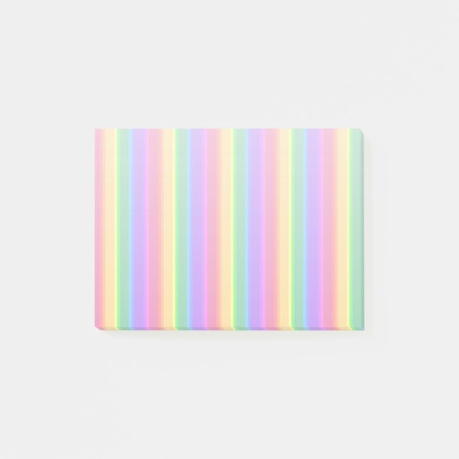 Notas Post-it® Rayas arcoiris pastorales (Anverso)