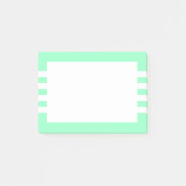 Notas Post-it® Rayas blancas modernas de color verde