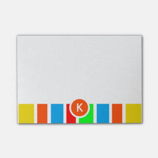 Notas Post-it® Rayas coloridas del monograma