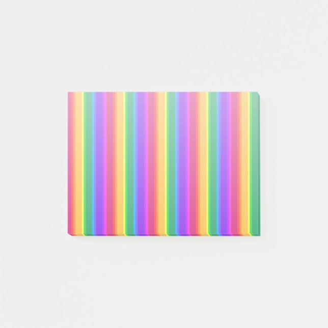 Notas Post-it® Rayas de arco iris irregulares (Anverso)