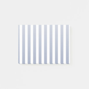 Notas Post-it® Rayas de caramelo azul gris y blanco