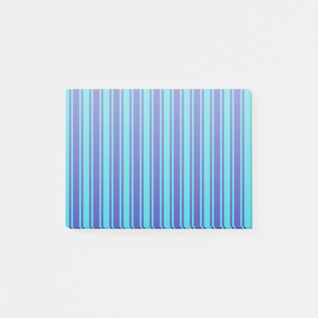 Notas Post-it® Rayas de caramelo azul turquesa (Anverso)