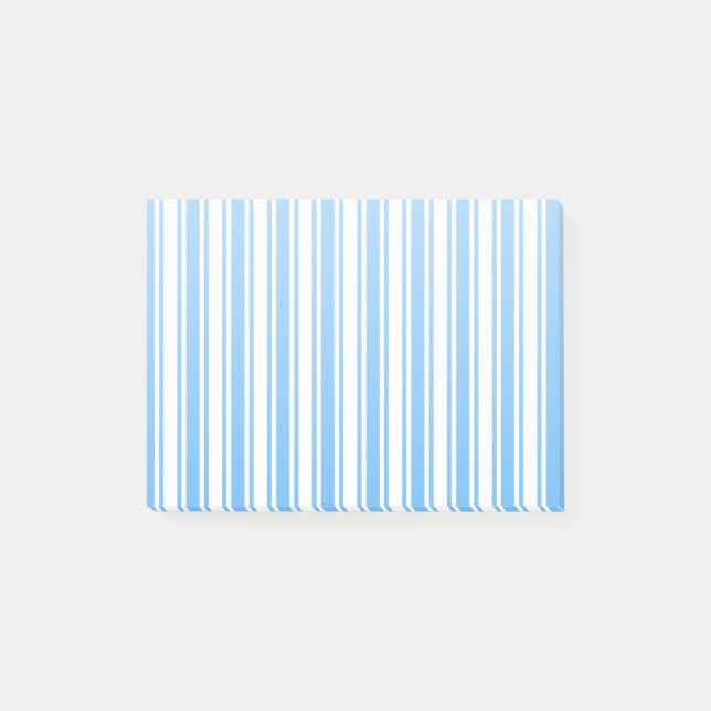 Notas Post-it® Rayas de caramelo azul y blanco (Anverso)