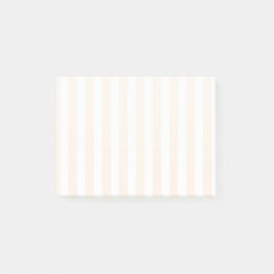 Notas Post-it® Rayas de caramelo beige y blanco
