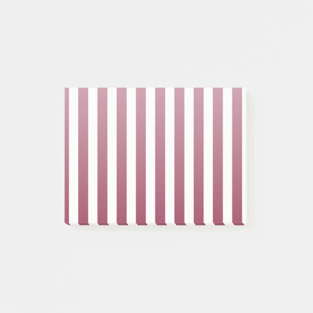 Notas Post-it® Rayas de caramelo blanco y borgoña (Anverso)