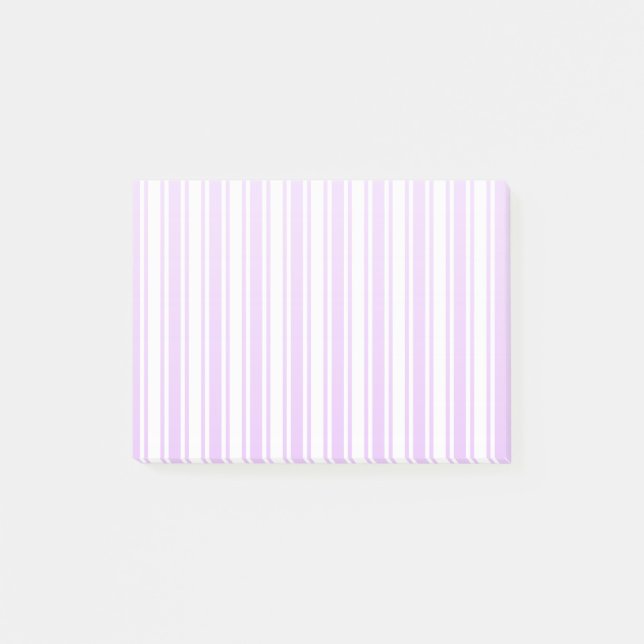 Notas Post-it® Rayas de caramelo blanco y púrpura (Anverso)