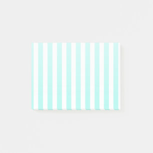 Notas Post-it® Rayas de caramelo blanco y turquesa