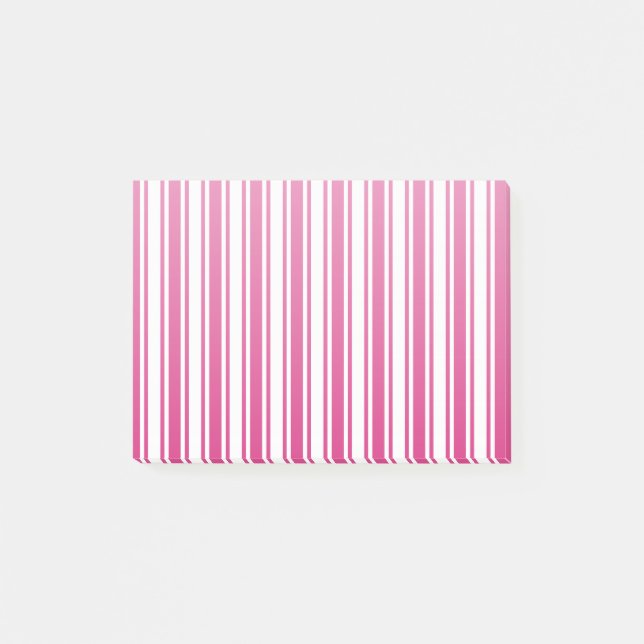 Notas Post-it® Rayas de caramelo de cesio y blanco (Anverso)